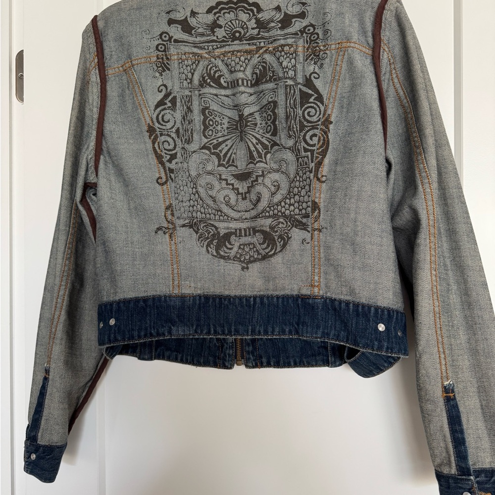 CAbi Blue Washed Denim Zip-Front Jacket - Picture 6 of 6